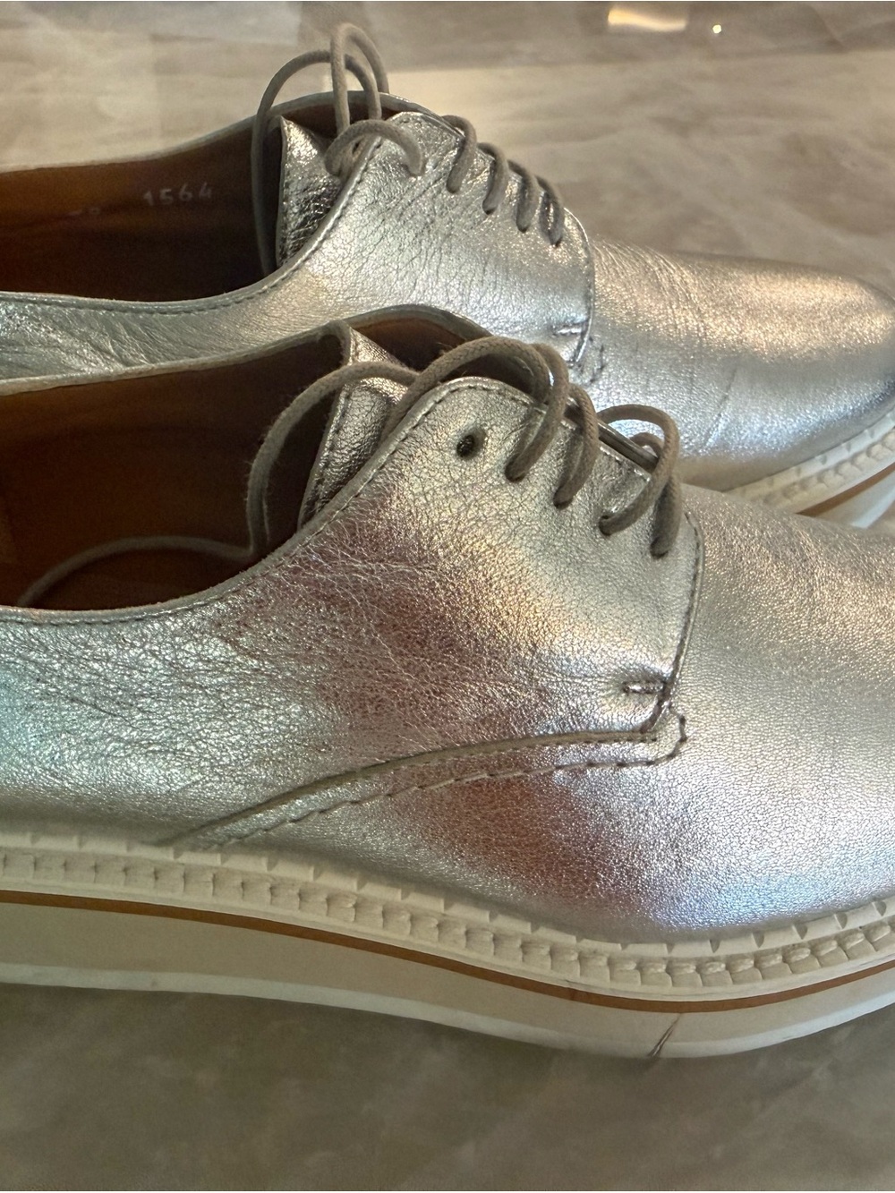 Robert Clergerie Silver Metallic Platform Shoes